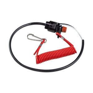 Кнопка аварийной остановки с чекой, 12 В