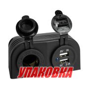 Панель с USB-разъемом 5в 2.1А и прикуривателем (упаковка из 40 шт.)