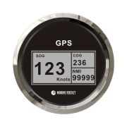 GPS-спидометр электронный, черный циферблат, нержавеющий ободок, выносная антенна, д. 85 мм, Marine Rocket