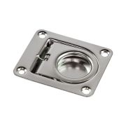 Ручка палубная потайная 66х56 мм, подпружиненная, нержавеющая сталь