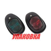 Огни ходовые 89х55 мм комплект (красный, зеленый), черный (упаковка из 20 шт.)