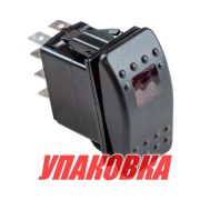 Переключатель трехпозиционный ON-ON-ON 12 В/20А 8Р с подсветкой 2-х положений (упаковка из 10 шт.)
