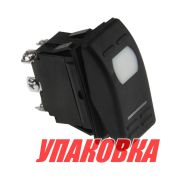 Переключатель двухпозиционный (ON)-ON 12 В/16А 6Р с подсветкой без фиксации 1 положения (упаковка из 10 шт.)