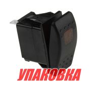 Переключатель трехпозиционный ON-OFF-ON 12 В/20А 4Р с подсветкой (упаковка из 25 шт.)