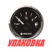 Указатель уровня топлива 0-190 Ом (ЕВРО), черный циферблат, нержавеющий ободок, д. 52 мм, Marine Rocket (упаковка из 100 шт.)
