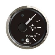 Трим-указатель, черный циферблат, нержавеющий ободок, д. 52 мм, Marine Rocket