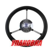 Рулевое колесо LIPARI обод черный, спицы серебряные д. 280 мм (упаковка из 15 шт.)