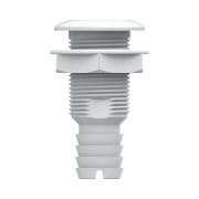 Разъем водосброса с обратным клапаном под шланг 38 мм, белый