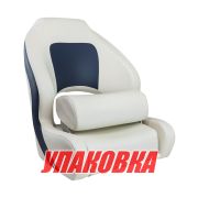 Кресло с болстером Delux Sport Flip Up, обивка белый/синий винил (упаковка из 2 шт.)