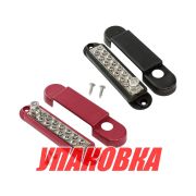Колодка распределительная электромонтажная, 12 контактов, черная/красная (упаковка из 2 шт.)