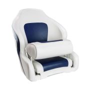 Кресло с болстером Delux Sport Flip Up, обивка винил, цвет белый/синий