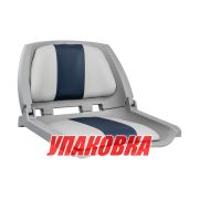 Кресло мягкое складное, обивка винил, цвет серый/синий (упаковка из 2 шт.)