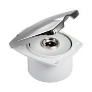 Короб с быстроразъемным штуцером, квадратный, хромированный уцененный