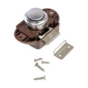 Замок дверной врезной, жемчуженый хром, коричневый корпус, D26мм