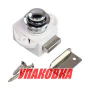 Замок дверной врезной, хромированный, белый корпус, D20мм (упаковка из 5 шт.)