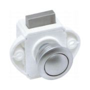 Замок дверной врезной, жемчуженый хром, белый корпус, D20мм