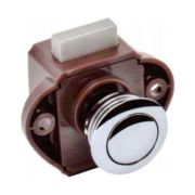 Замок дверной врезной, хромированный, коричневый корпус, D20мм
