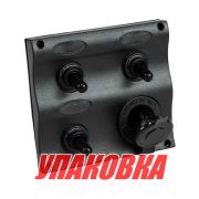 Панель бортового питания 3 переключателя, разъем прикуривателя (упаковка из 8 шт.)